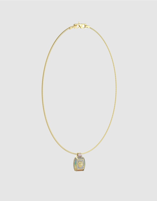 GUESS - 53mm Lion Pave Charm Necklace