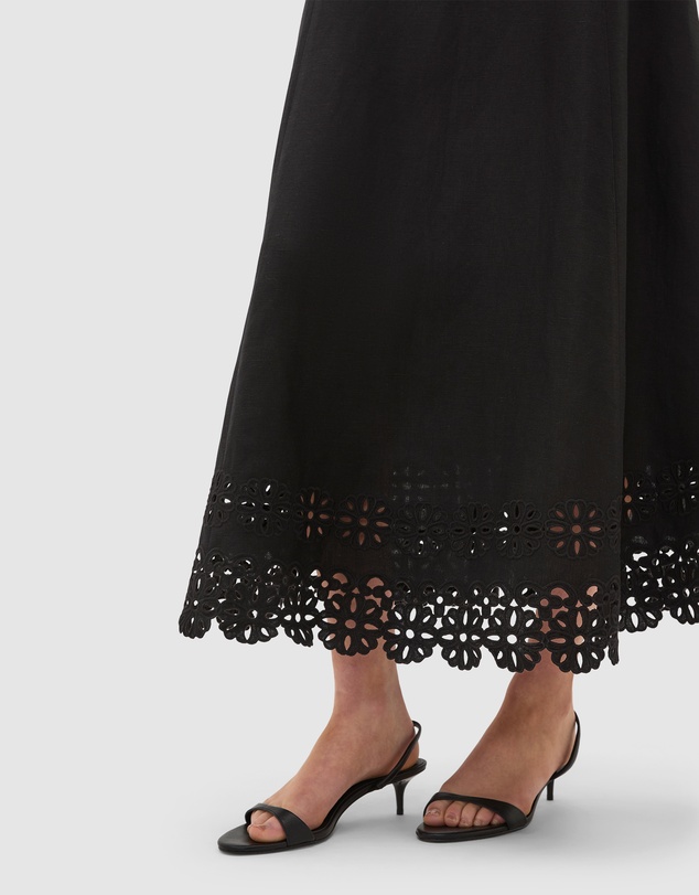 Seed Heritage - Linen Blend Cutwork Midi Dress