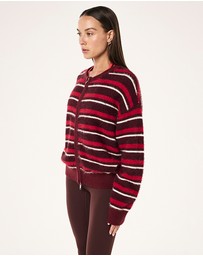 P.E Nation - Sable Stripe Knit Bomber Jacket