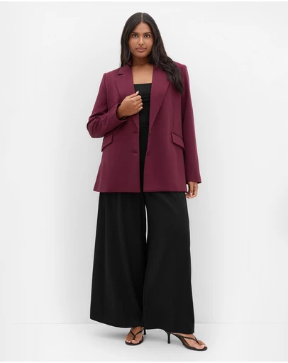 City Chic - Plus size Halle Blazer - dark cherry