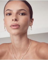 The White Collection - Hazel - Rose Gold Pearl Bridal Drop Earrings