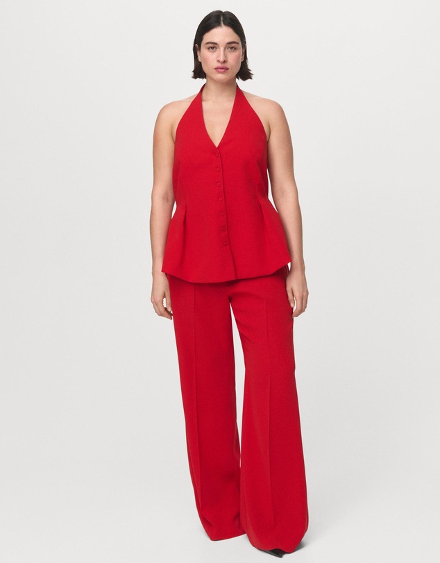 M.N.G - Peplum Top With Halter Neck