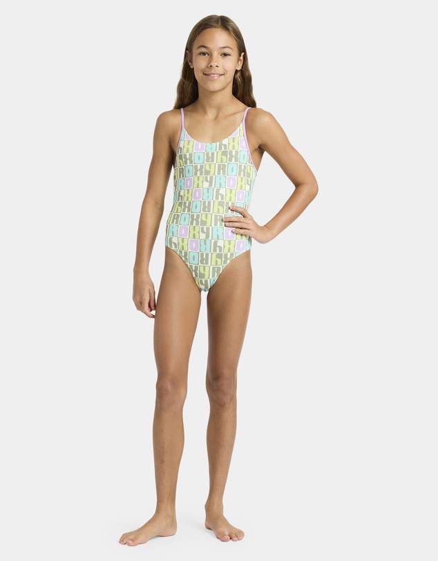 Roxy - Girls 4 to 16 Letter Up One Piece Swimsuit