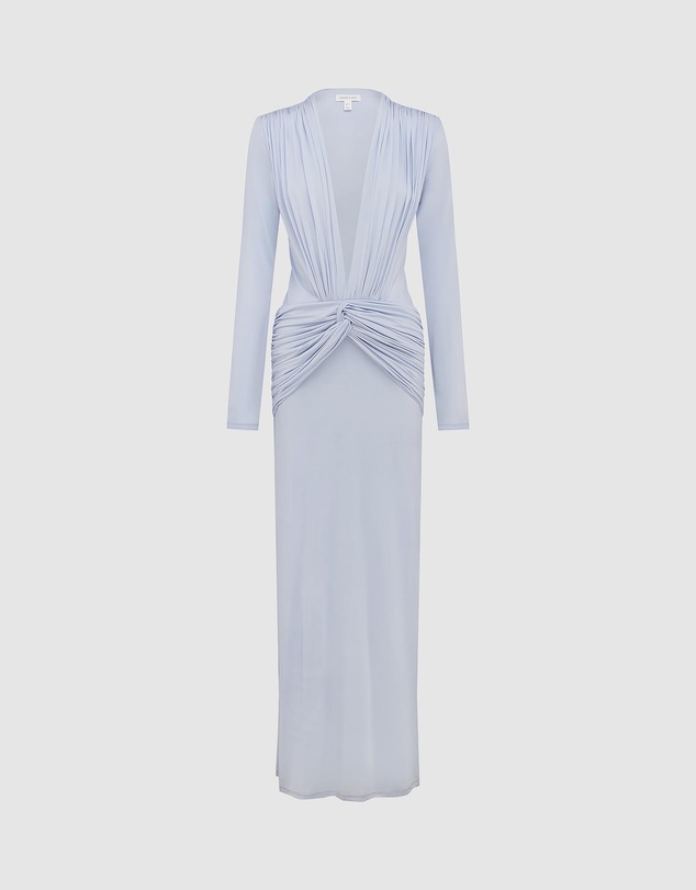 Shona Joy - Miro Long Sleeve Plunged Maxi Dress
