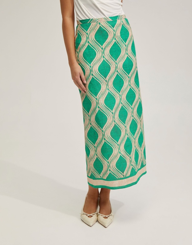 Oxford - Grechen Linen Blend Printed Skirt