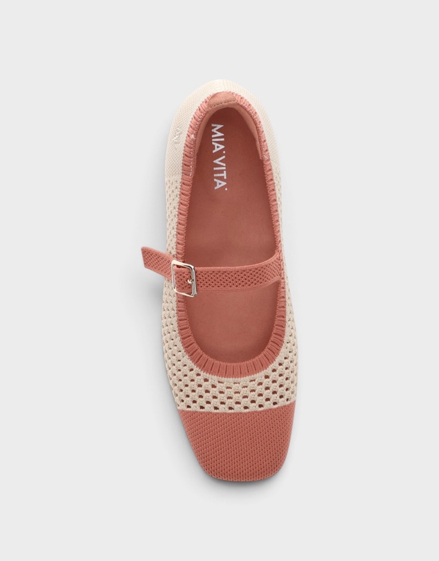 Mia Vita - Violet Open Knit Flat - Terracotta