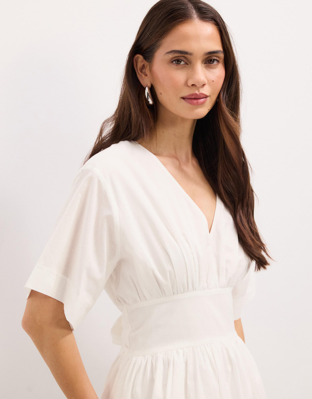 The Fated - Stella V-Neck Waisted Midi Dress