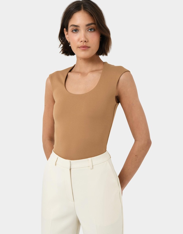 Forcast - Soho Rounded Square Neck Top