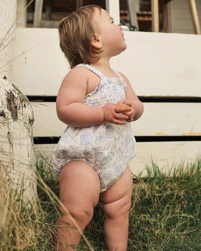Kynd Baby - Shirred Romper in Coconut