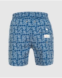 Tolu Australia - Boys Swim Shorts With Blue Fishes