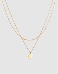 Elli Jewelry - Necklace Plate Pendant Layer Filigree in 925 Sterling Silver Gold Plated