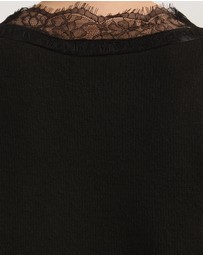 Atmos&Here Curvy - Teo V Neck Knit Jumper With Lace Trim