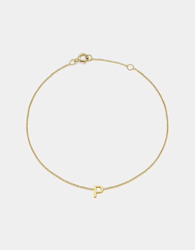 Zoe Olivia - 9K Gold Initial P Bracelet