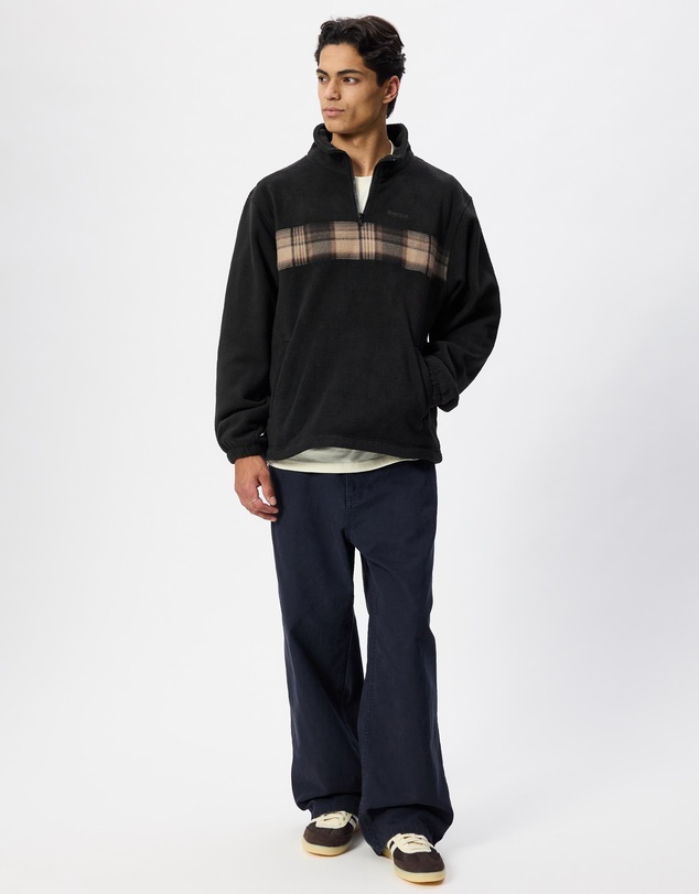 Rhythm - Checkered Fleece Quarter Zip Sweat