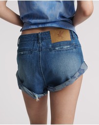 ONE TEASPOON - Sailors Low Waist Denim Shorts - Rosewood