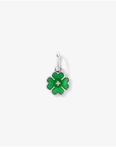 Michael Hill - Green Clover Pendant with Diamond in Sterling Silver