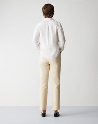 Trenery - Yarn Dyed Linen Stripe Classic Shirt in Flax