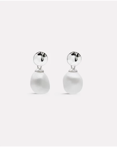 Najo - Ocean Drift Silver & Pearl Earring