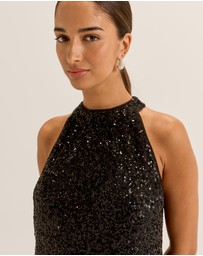 Review - Sasha Sequin Halter Top