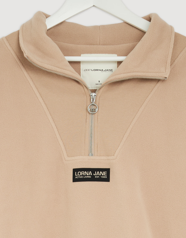 Revibe - Repaired Lorna Jane Clubhouse Polar Fleece Half Zip Sweater - ICONIC EXCLUSIVE - AU 8