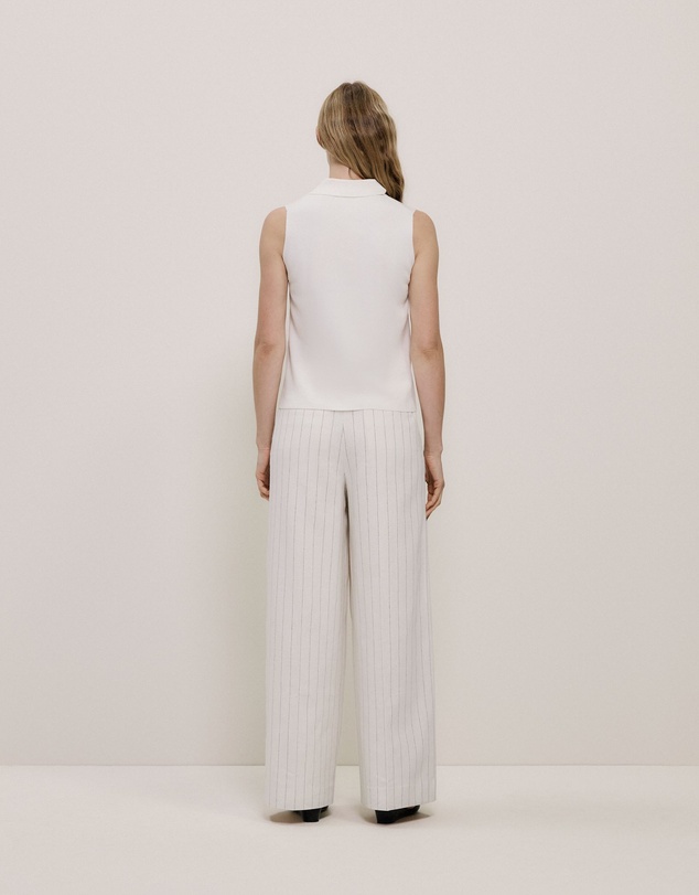 Trenery - Cotton Cashmere Knit Vest in Parchment