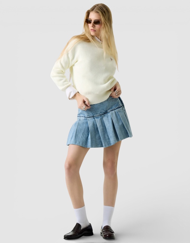 GUESS Jeans - GUESS JEANS Long Sleeve Crew Neck Mini Triangle Sweater