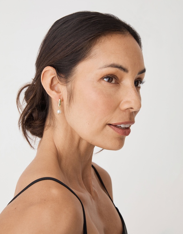 Forcast - Mila Pearl Huggie Earrings