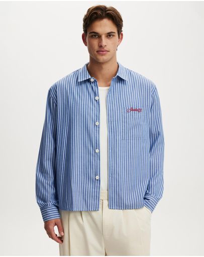 Indigo Stripe Emb