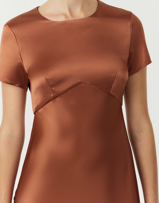 Third Form - Satin Bias Maxi Tee Dress