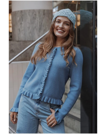 Petal & Pup - Fiori Frill Cardigan - Denim Blue