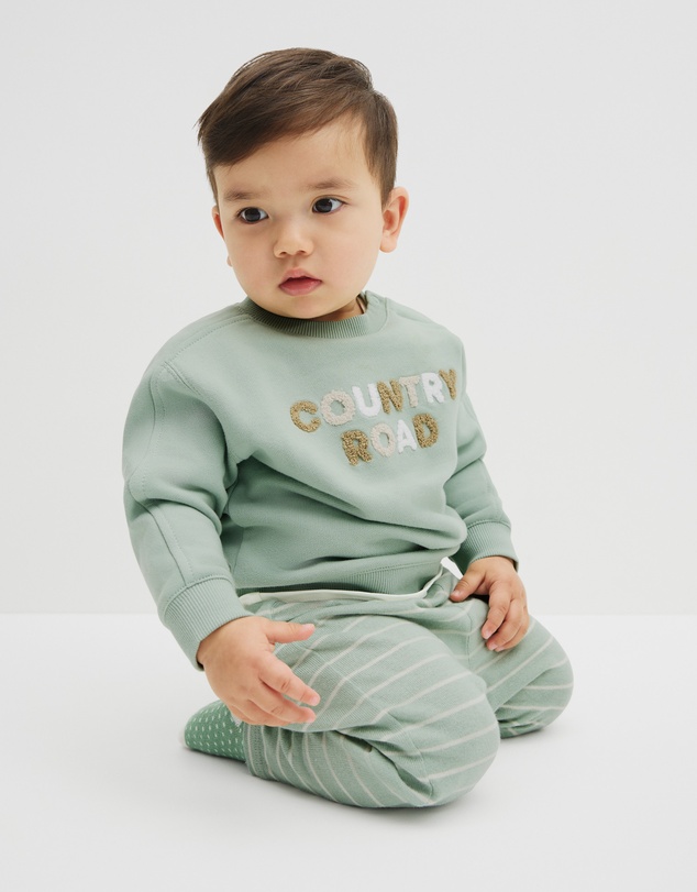 Country Road - Australian Cotton Contrast Boucle Sweat