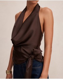 Forever New - Jordyn Cowl Halter Neck Tie Top