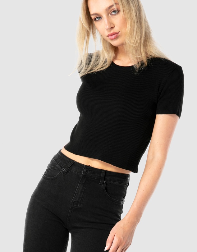 ONEBYONE - Premium Ribbed Crop Tee