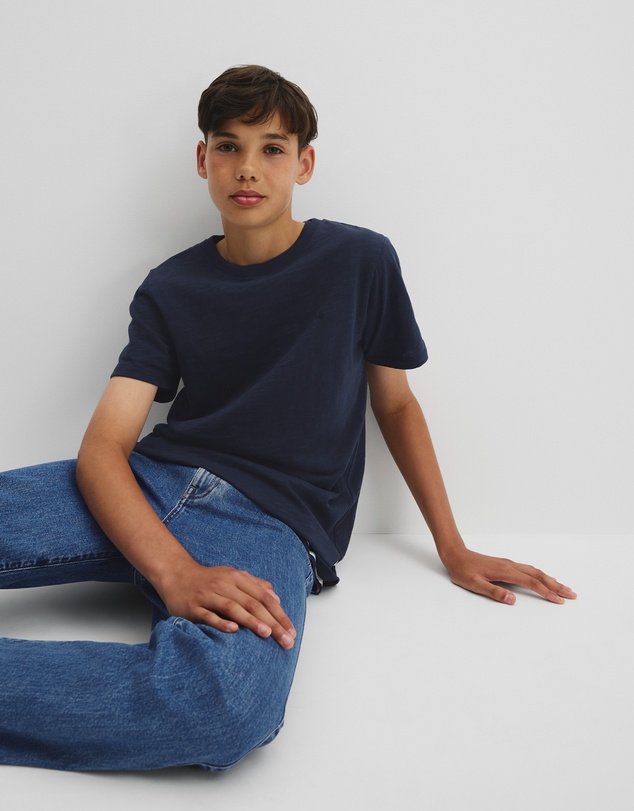 Country Road - Teen Recycled Cotton Blend Plain Cr Short Sleeve T-shirt