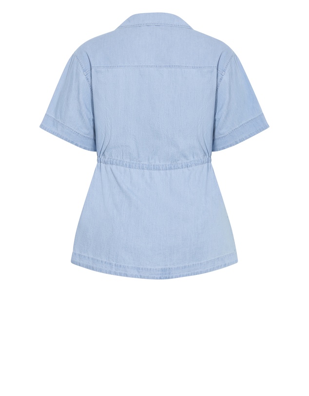 City Chic - Plus size Mikayla Denim Shirt - light wash
