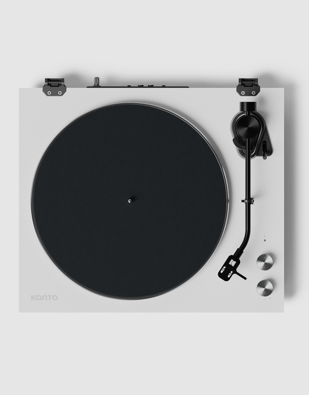 iWorld - Kanto OBI3 Turntable with Bluetooth 5.3, Preamp, and Pitch Control - Matte White