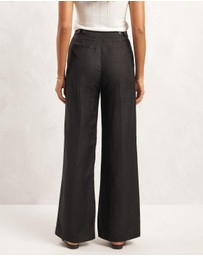 AERE - Linen Blend Wide Leg Pants