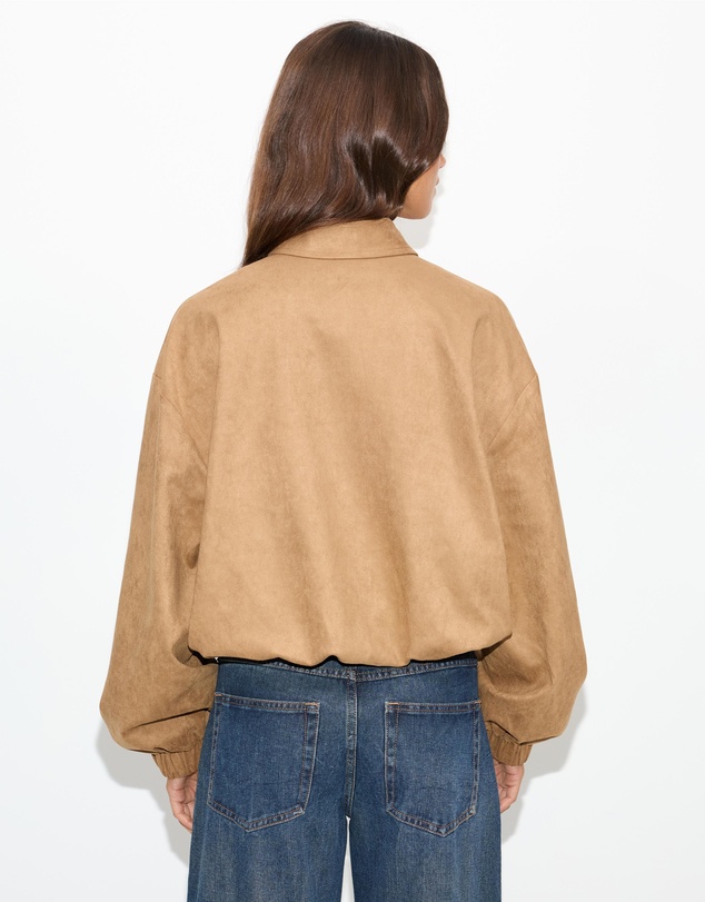 Dazie - Hailey Faux Suede Bomber Jacket