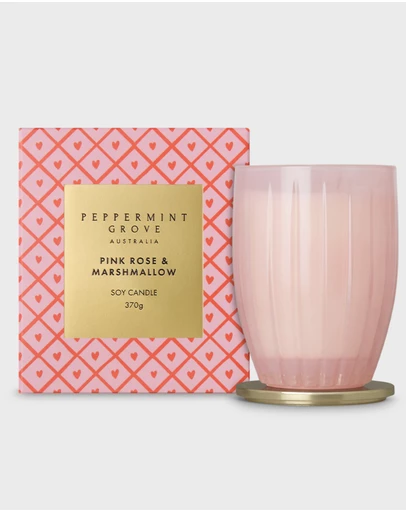 Peppermint Grove - Pink Rose & Marshmallow Soy Candle 370g