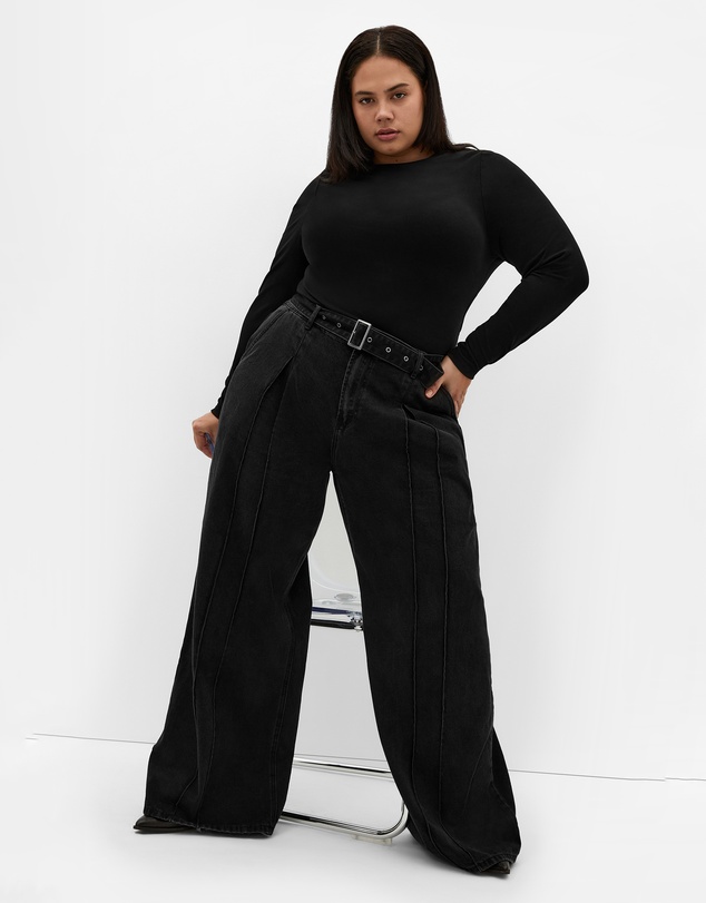 City Chic - Harley Fit Bria Belted Wide Leg Jean