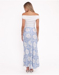 Petal & Pup - Willow Maxi Skirt - Blue Floral
