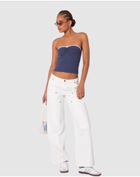 EDIKTED - Kacey Strapless Waffle Top