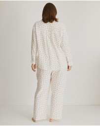 Atmos&Here Curvy - Violet Heart Long Pyjama Set