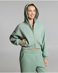 Rockwear - Luxe Fleece Cropped Zip Through Hoodie