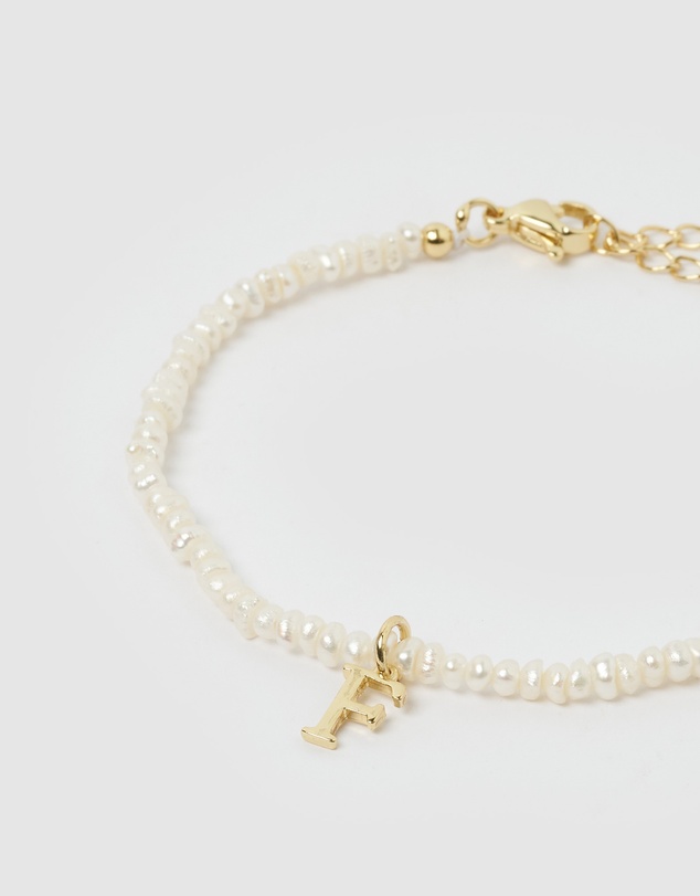 Miz Casa and Co - Pearl Letter F Bracelet