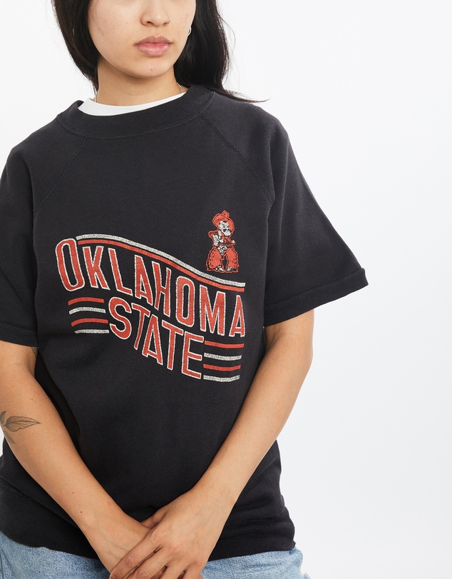 Vintage by The Real Deal - Pre Loved - Vintage 80s NCAA Oklahoma State Cowboys Short Sleeve Sweatshirt