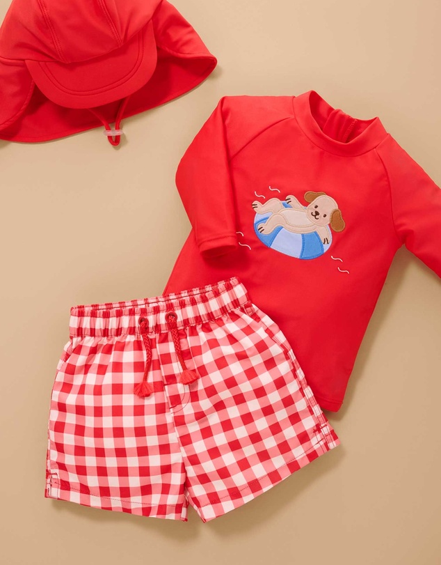 Purebaby - Board Short & Rashie Swim Set- Kids-Babies