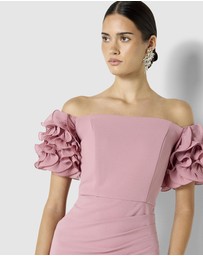 Montique - Diana Ruffle Sleeve Gown