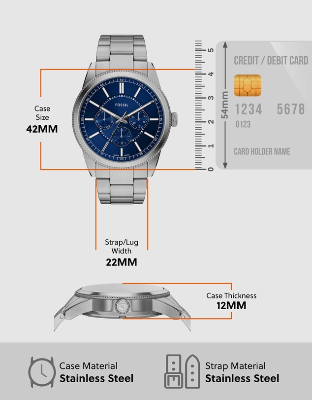 Fossil - Pearson Silver Tone Chronograph Watch