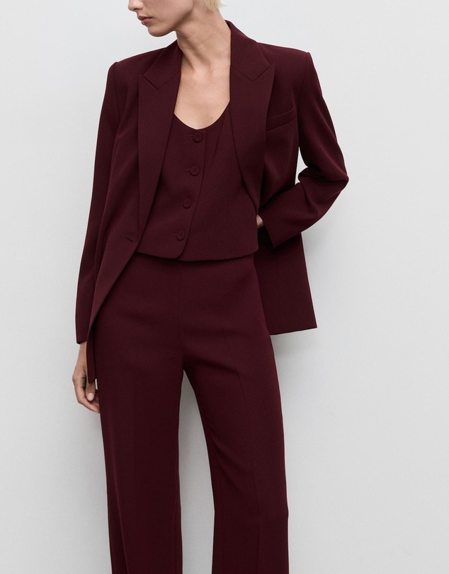 M.N.G - Straight Mid-Rise Suit Trousers